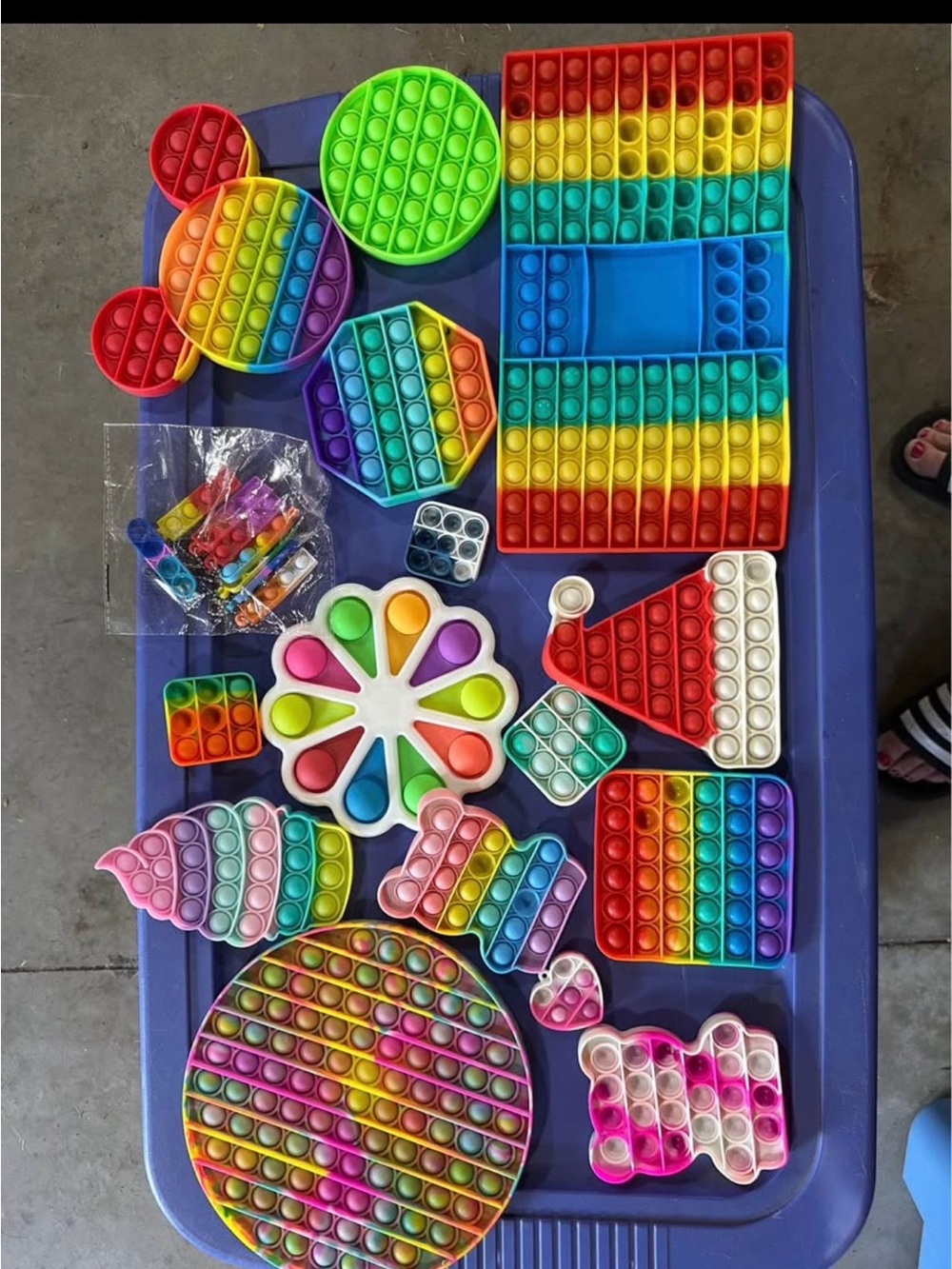 Assorted Rainbow Kids Pop-It Fidget Toy Set - Multicolor (23 in lot)